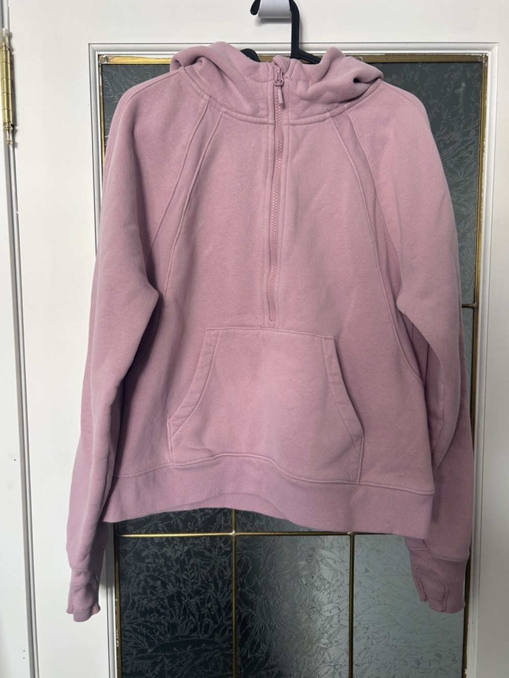 Lole Women’s Pink Half-Zip Hooded Fleece Sweatshirt